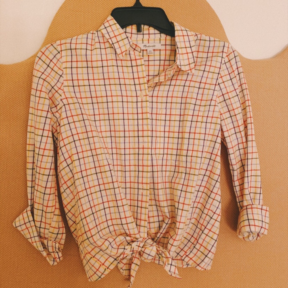 Madewell button up knot shirt